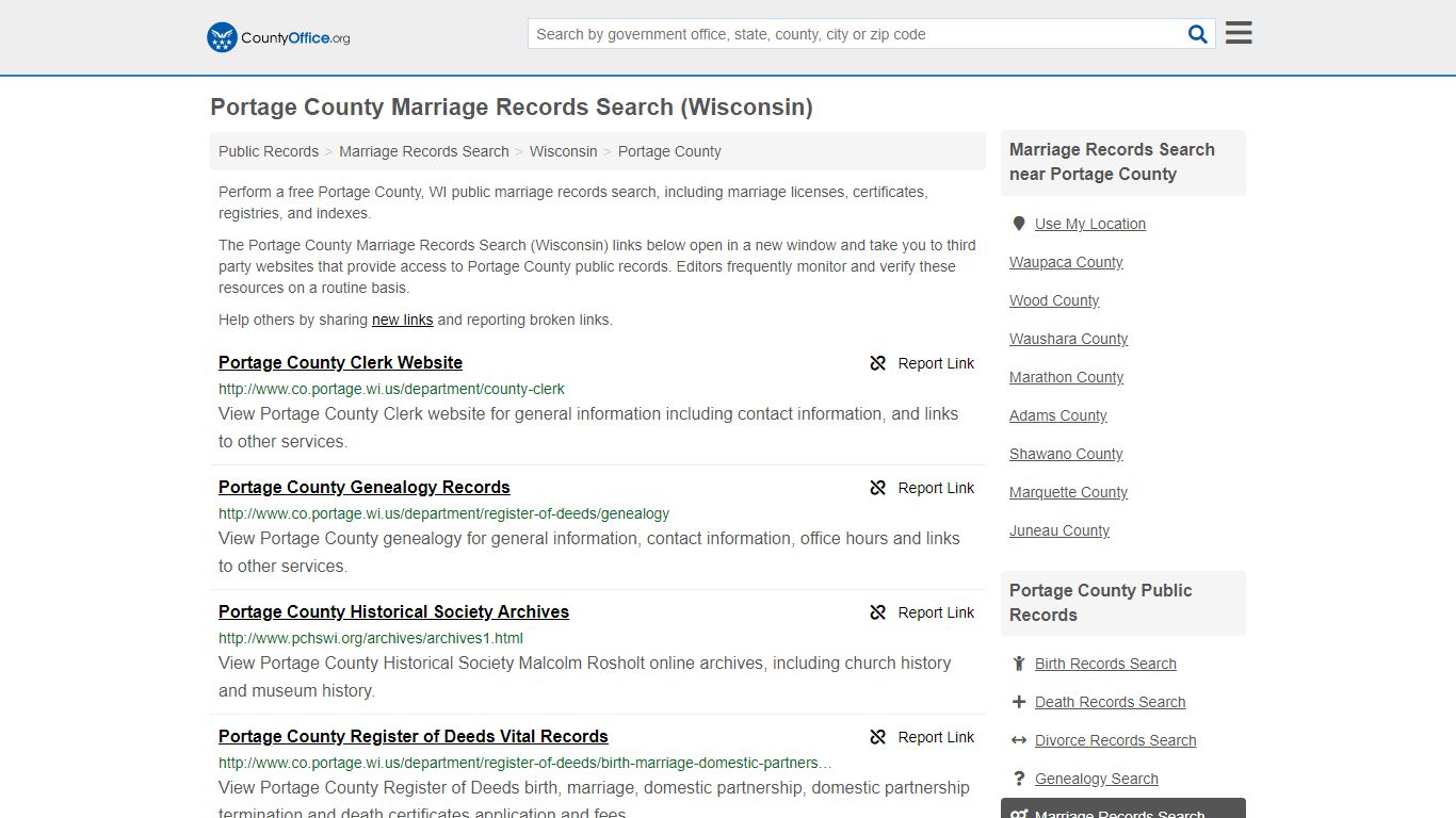 Marriage Records Search - Portage County, WI (Marriage ...